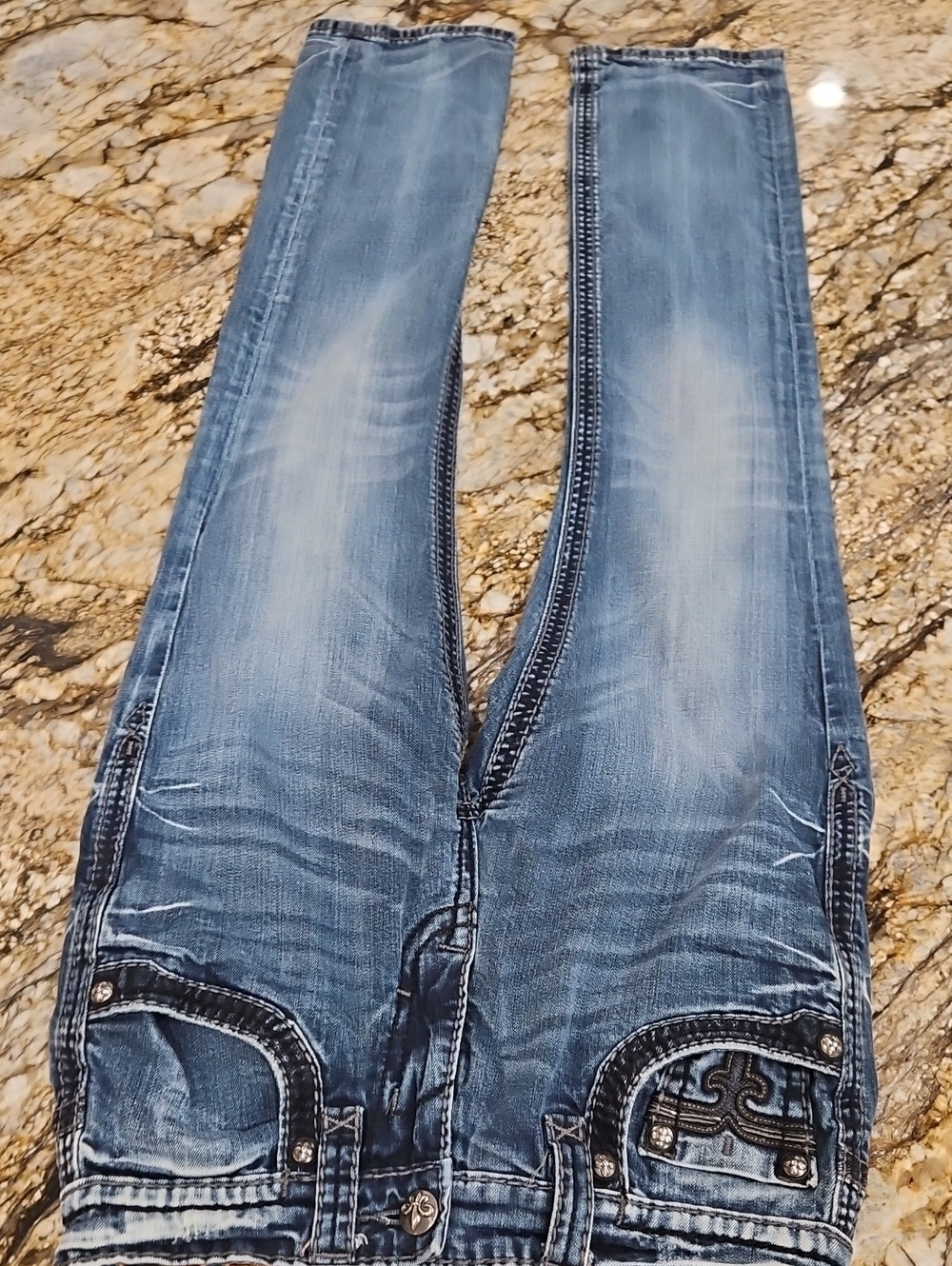 Rock Revival Men's Tim All Straight Blue Jeans. Size 31 Inseam 33"